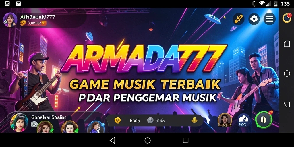 Tampilan gameplay ARMADA777 dengan interaksi musik yang seru.