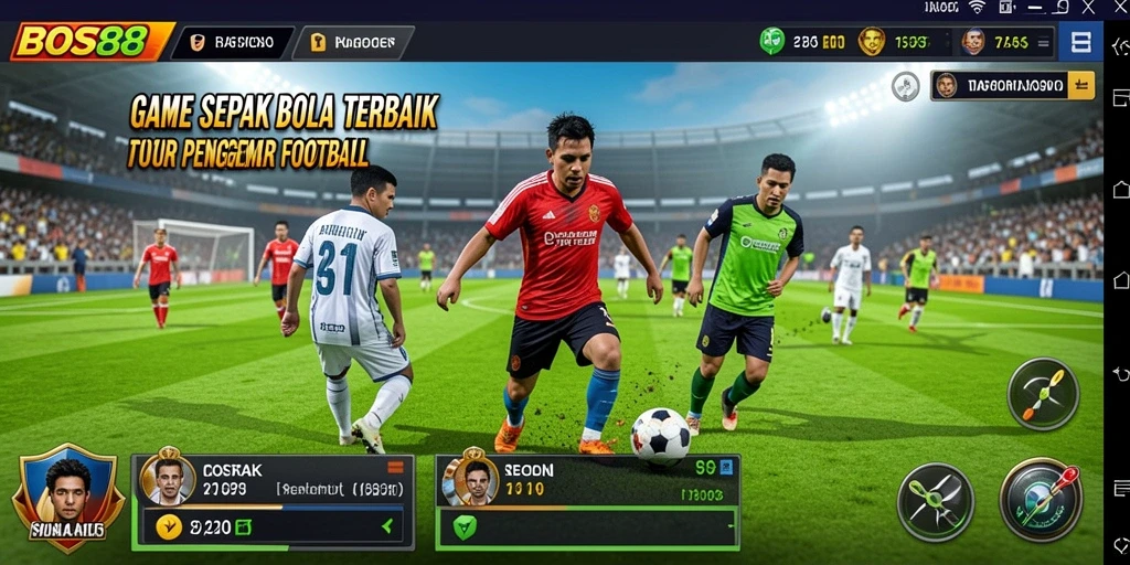 Tampilan gameplay menarik dalam dunia sepak bola.