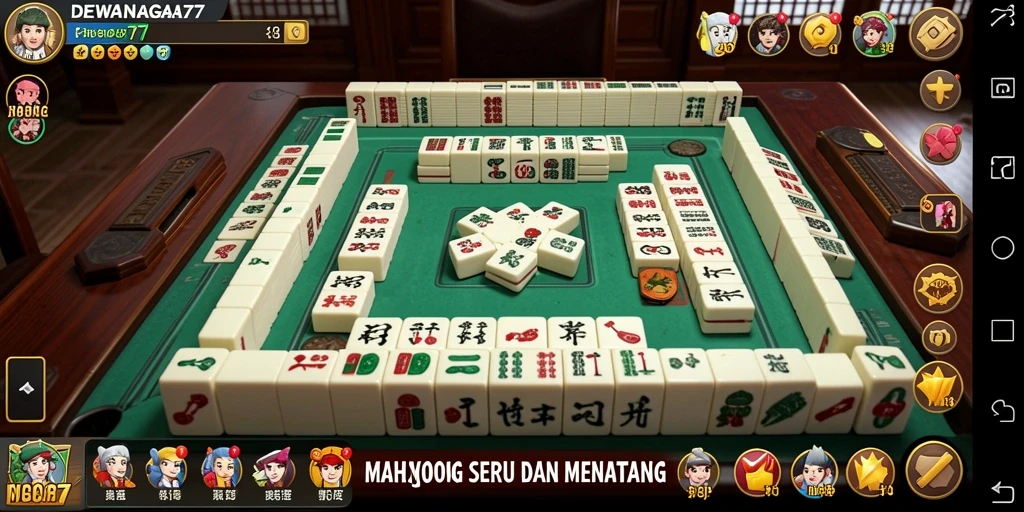 Screenshot gameplay DEWANAGA77 yang menampilkan ubin Mahjong yang menarik.