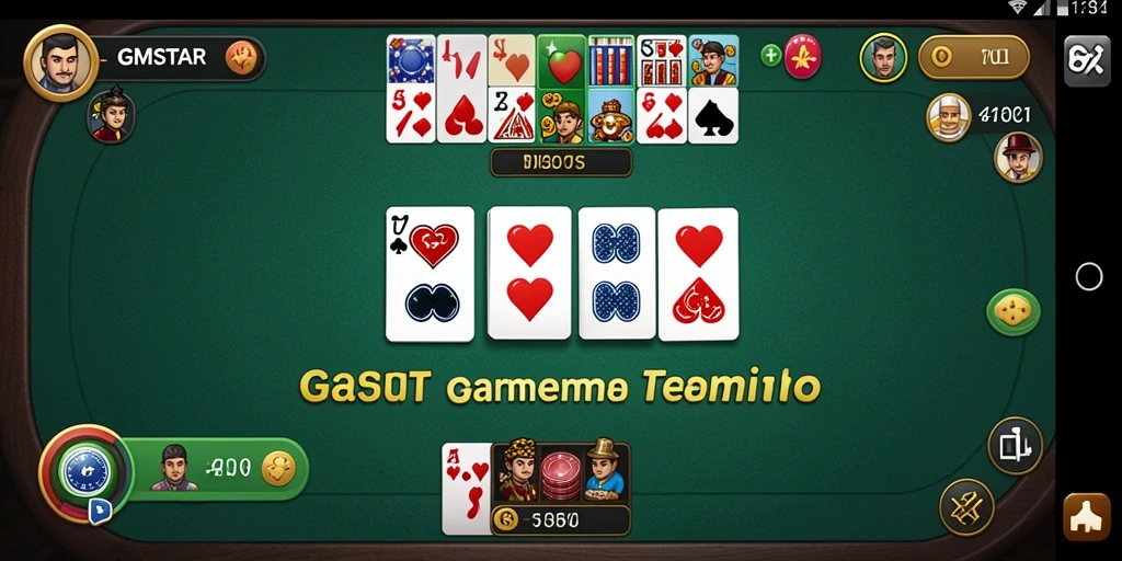 Tampilan gameplay seru dalam GMSTAR saat bermain Domino.