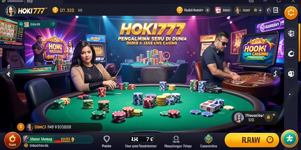 Tampilan menarik dan interaktif dari gameplay HOKI777 di Live Casino.