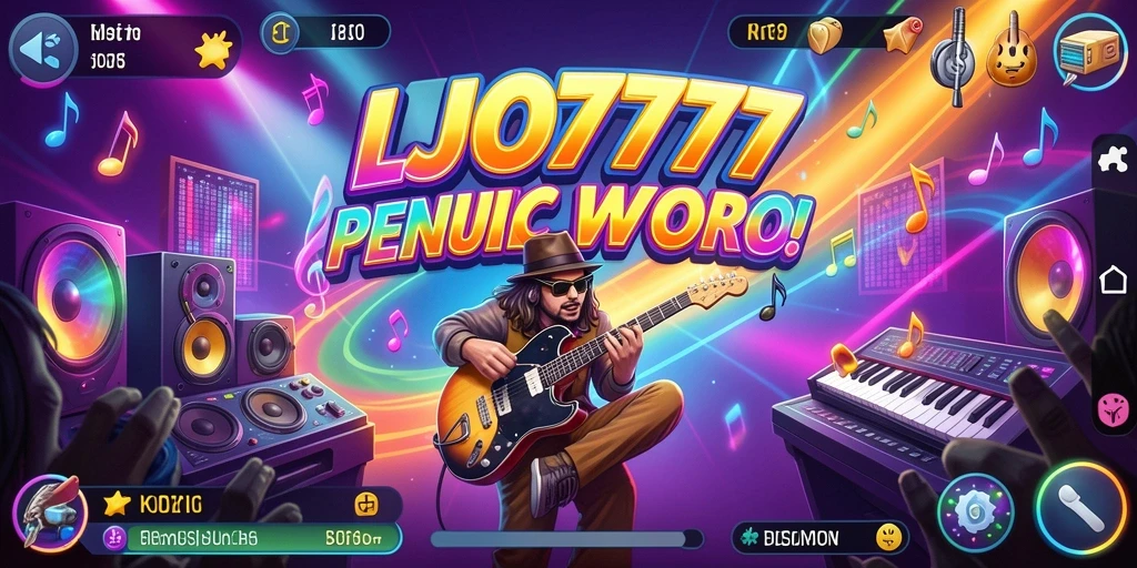 Screenshot menampilkan gameplay seru LJO777 dengan berbagai mode musik.