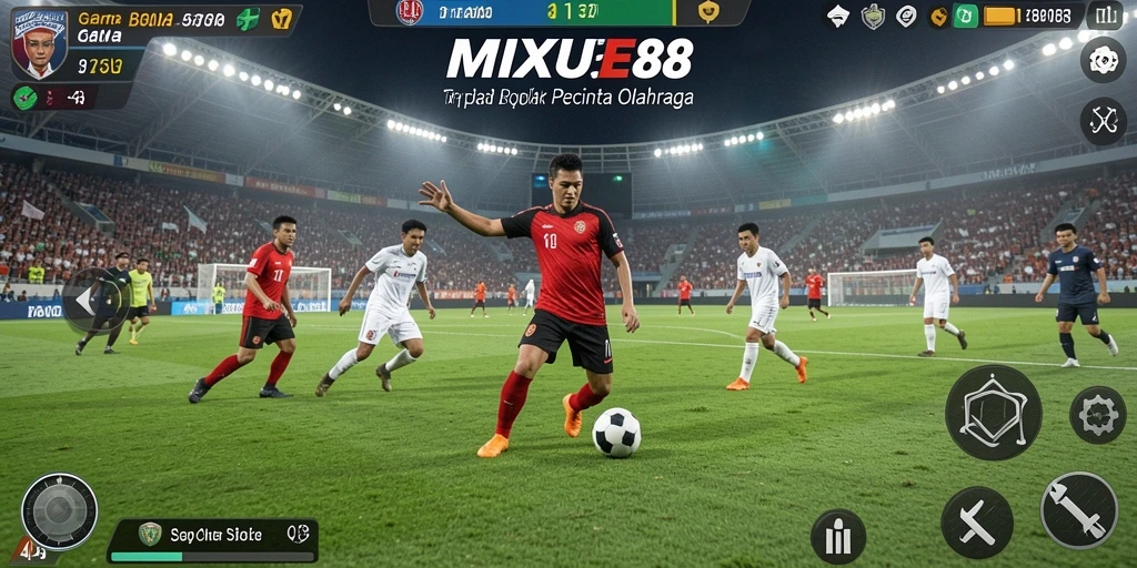 Tampilan gameplay menarik dari MIXUE88 yang penuh aksi sepak bola.