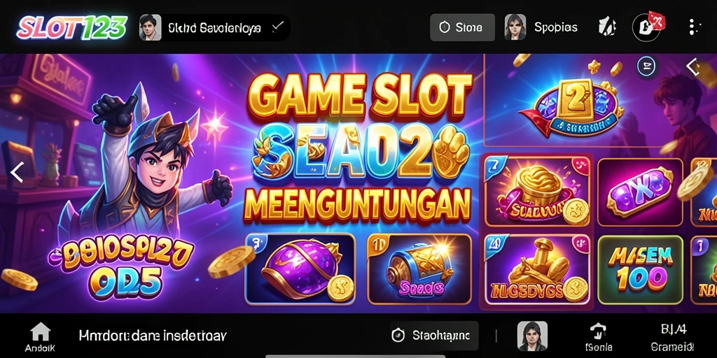 Screenshot menampilkan gameplay menarik dari SLOT123 dengan berbagai fitur slot.